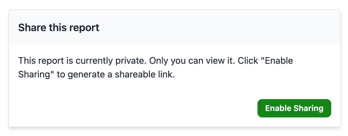 Screenshot of the Share box with the Enable Sharing button