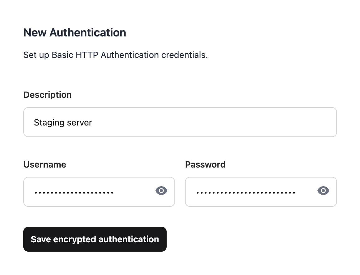 Basic HTTP Authentication form