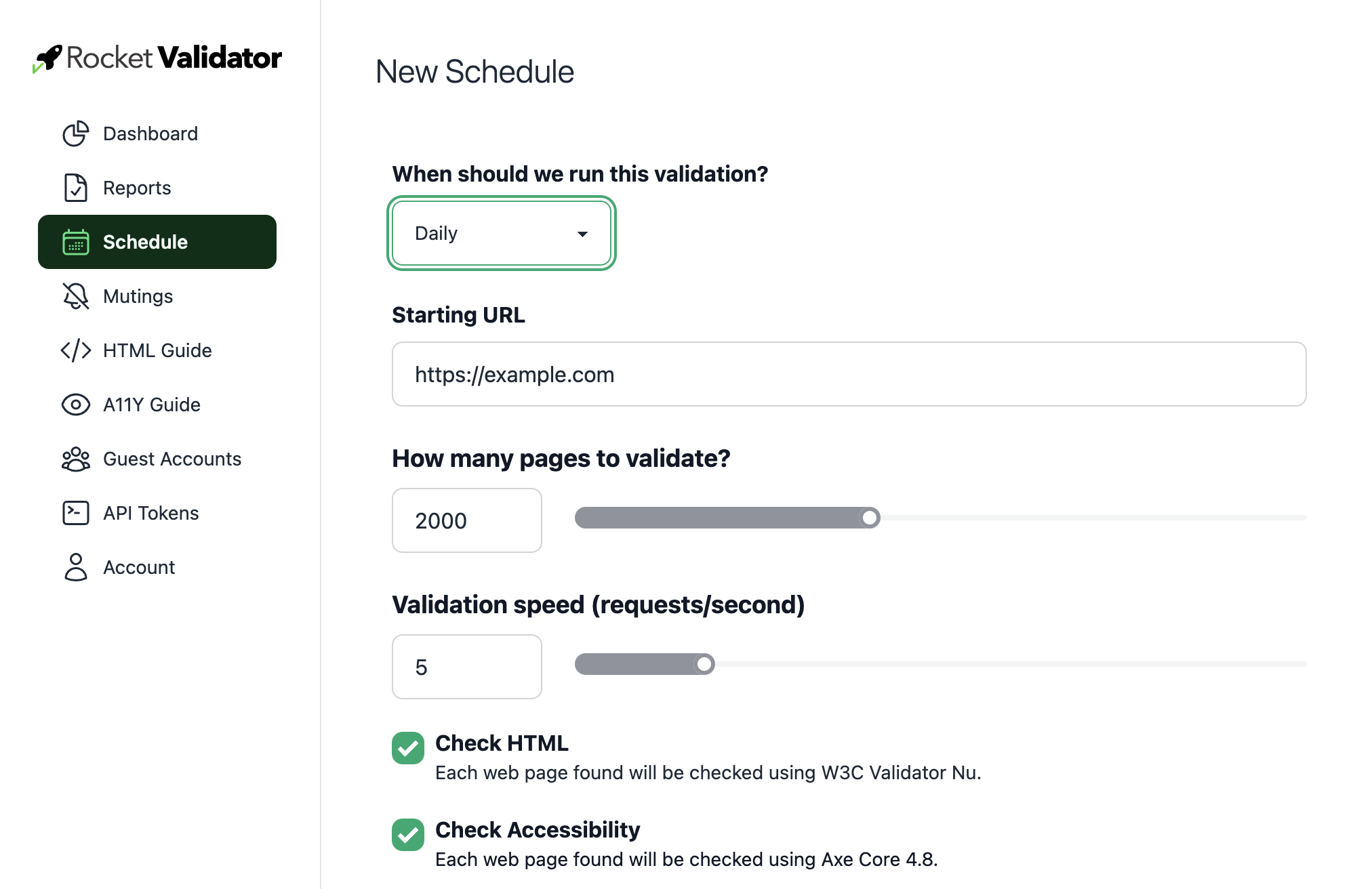 Scheduled report form